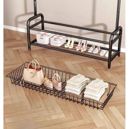 product_image_name-Generic-Portant à vêtements multifonctionnel en acier inoxydable avec étagères de rangement et crochets - organise chaussures et vêtements - durable et élégant-6