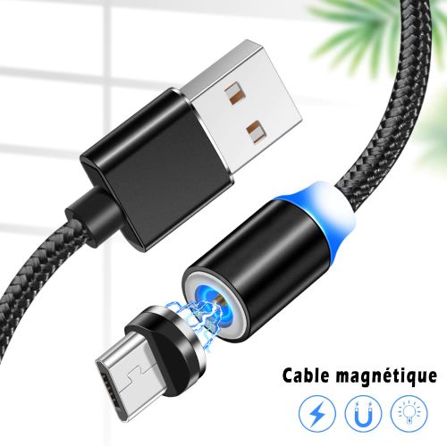 3 en 1 magnétique LED charge rapide câble USB chargeur de téléphone  Type-C