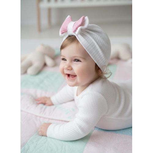 product_image_name-Generic-عمامة طفل مضلعة مع ربطة وردية – قبعة ناعمة ومريحة للأطفال-5