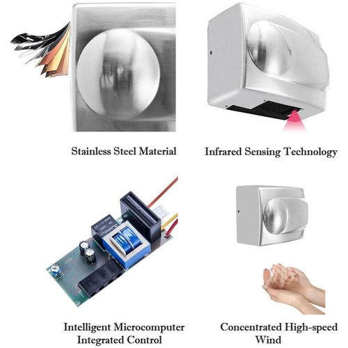 product_image_name-Jofel-Sèche-mains - Séchoir à induction automatique, fer inoxydable, séchoir à mains pour salle de bains d'hôtel-3