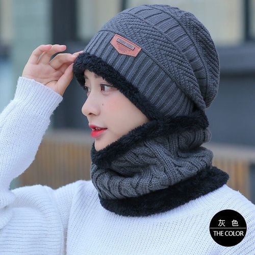 Generic Ensemble bonnet et écharpe en laine chaud et épais pour femme à  prix pas cher