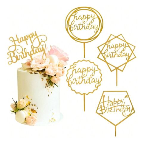 product_image_name-Generic-Pièces Joyeux Anniversaire Acrylique Gâteau Toppers, Décoration De Gâteaux  d'anniversaire pour filles ou garçons-1