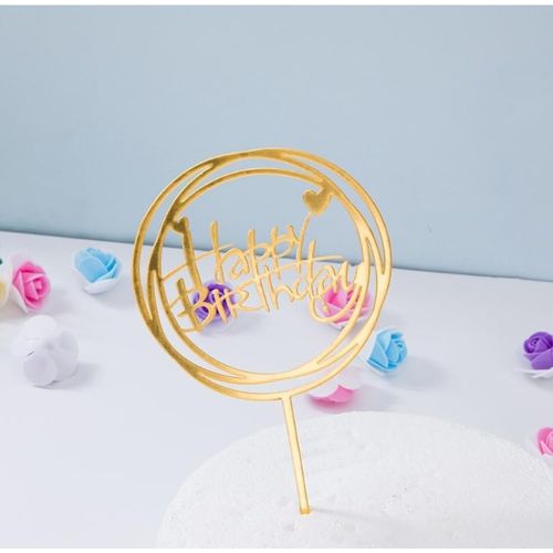 product_image_name-Generic-Pièces Joyeux Anniversaire Acrylique Gâteau Toppers, Décoration De Gâteaux  d'anniversaire pour filles ou garçons-6
