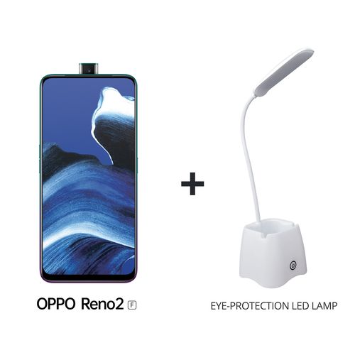 Oppo Reno2 F 6.5&quot; 4G (8Go, 128Go) Android 48MP+8MP+2MP+2MP/16MP - Blanc + Brush Pot Lamp.
