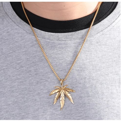 product_image_name-Generic-collier à breloque en forme de feuille d'érable, pendentif en herbe, chaîne Hip Hop,-1