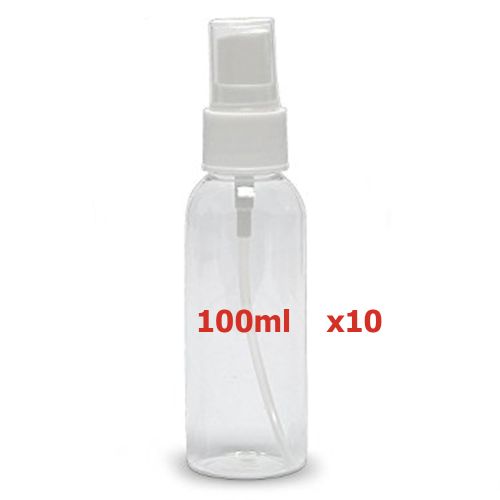Amiz Pack de 10 flacons Spray en Plastique 100ml Transparent
