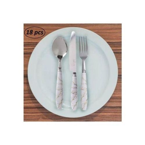 product_image_name-Generic-Offfre lot de Couverts ménagère 18 Pièces en acier inoxydable Marbre Blanc-3