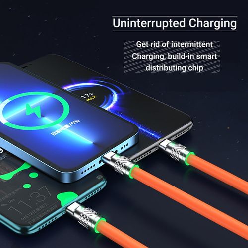 product_image_name-Generic-Cable USB 3 en 1 Orange 120W 6A Cable de charge rapide et stable pour pour lightning iPhone Micro USB Type-C - Fast charge et Transfert de Données-4