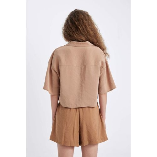 product_image_name-Defacto-قميص واسع نص كم منسوج برقبة بيجاما-3