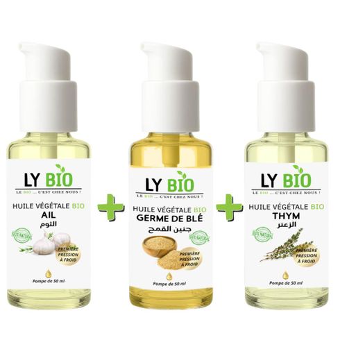 product_image_name-LY BIO-PACK HUILE AIL 50ML - POMPE + HUILE GERME DE BLE 50ML - POMPE + HUILE THYM 50ML - POMPE-1