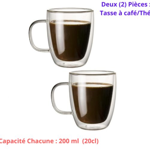 Luxus 4 Pcs Tasse à Café/Thé en verre double paroi avec poignée,résistant à  la chaleur à prix pas cher