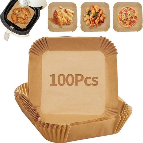 Generic 100 Papier pour friteuse à air papier carré sulfurisé antiadhésif  pour air fryer à prix pas cher