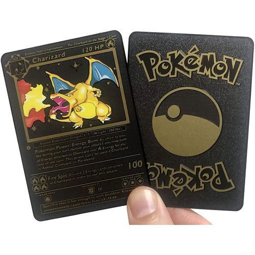 Pokemon Pack de 30 Cartes Pokémon 3D 10Gold +10 Noir+10 Gris avec