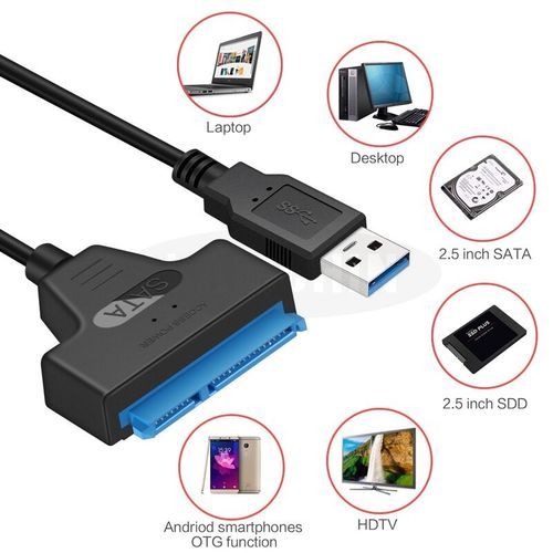 Generic Adaptateur USB 2.0/3.0 vers 2.5 Sata-III Disque Dur-SSD- à prix pas  cher