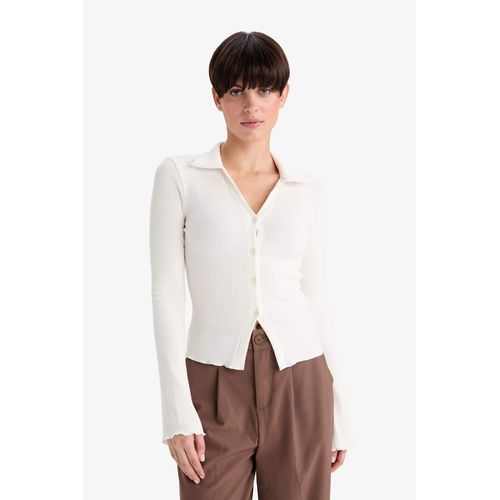 product_image_name-Defacto-Cardigan côtelé à col polo Coupe ajustée-3