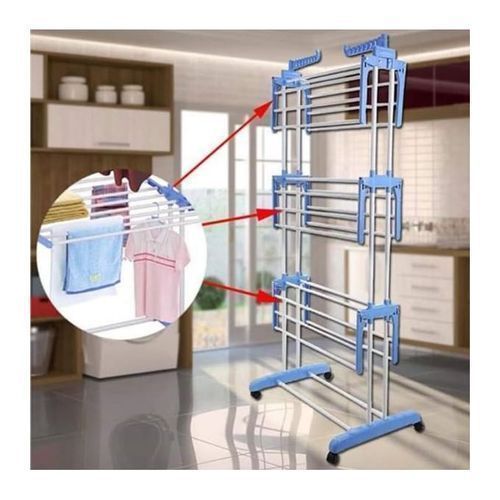 Generic Sèche linge étendoir pliable ailes latérales sur 3 niveaux