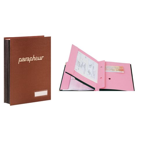 product_image_name-sicla-Parapheur 24x32 Simili Rayé,18 Volets,Marron,Porte Étiquette,Signature,Facture-1