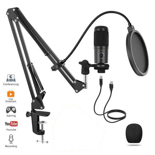 Generic Pack Microphone Pro À Condensateur USB Avec Bras de