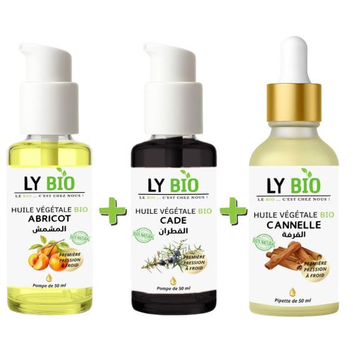product_image_name-LY BIO-PACK HUILE ABRICOT 50ML - POMPE + HUILE CADE 50ML - POMPE + HUILE CANNELLE 50ML - PIPETTE-1