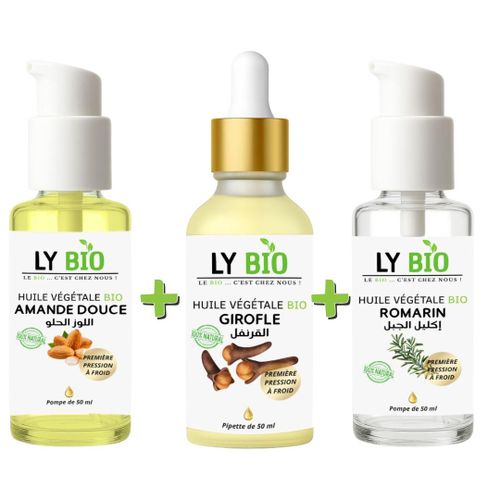 product_image_name-LY BIO-PACK HUILE AMANDE DOUCE 50ml - POMPE + HUILE GIROFLE 50ML - PIPETTE + HUILE ROMARIN 50ml - POMPE-1