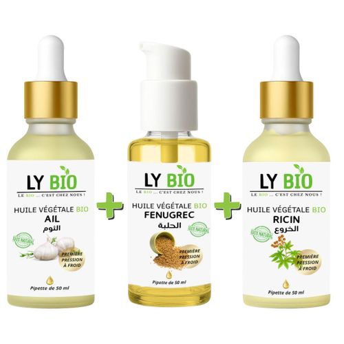 product_image_name-LY BIO-PACK HUILE AIL 50ML - PIPETTE + HUILE FENUGREC 50ML - POMPE + HUILE RICIN 50ml - PIPETTE-1