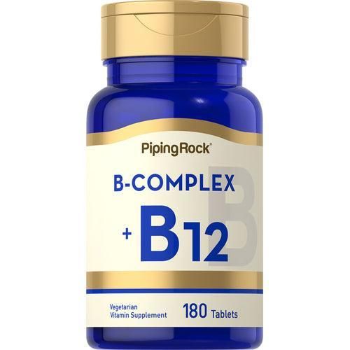 product_image_name-Piping Rock-b complexe Plus B12 - 180 comprimés-1