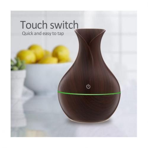 Sonew USB Touch Bois Grain Air Humidificateur Diffuseur d'Huile 300ml,  Humidificateur, Humidificateur Tactile LED 