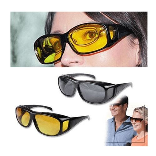 Generic Ensemble de 2 Lunettes de soleil //Lunettes de vision nocturne //HD  Vision Wraparounds -Surlunettes à prix pas cher