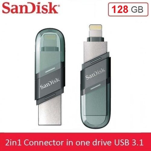 Sandisk iXpand Clé 128Gb Lecteur Flash OTG, Usb 3.1 Mini-Drive Memory Stick iPhone  iPad à prix pas cher
