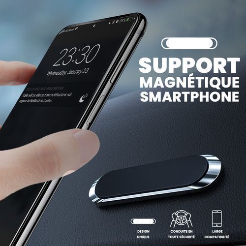 Generic Support Magnétique pour Smartphone Rotatif pour Voiture Tableau de  Bord Téléphone Aimant Mural cuisine (Silver &Noir) à prix pas cher