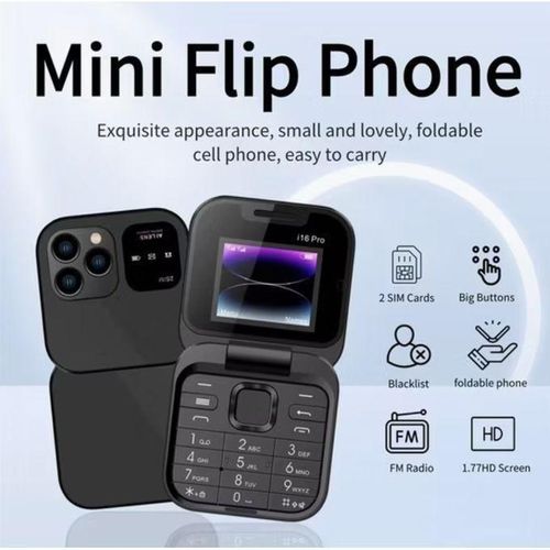 product_image_name-Generic-Téléphone Portable Pliable Servo i16 Pro Noir Ultra compact - Double SIM , Caméra HD-2