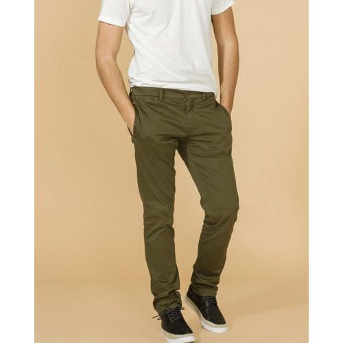 Kiree's Pantalon Chino Homme Satin - KAKI à prix pas cher