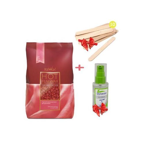product_image_name-Italwax-شمع فيلم بالورد 1 كجم + 10 ملاعق + زيت جلسرين-1