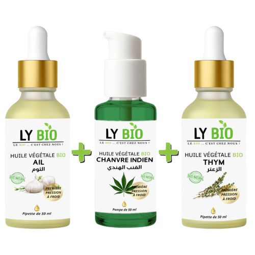 product_image_name-LY BIO-PACK HUILE AIL 50ML - PIPETTE + HUILE HYDRATANTE & NUTRITIVE 50ML - POMPE + HUILE THYM 50ML - PIPETTE-1