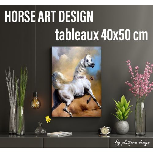 Generic Tableau Mural arabien cheval décoration 40/50cm à prix pas cher