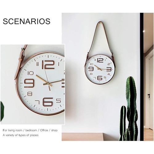 product_image_name-Generic-Horloge murale suspendue avec bracelet en cuir, design moderne pour chambre d'enfant-1