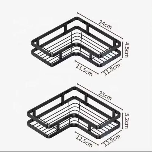 product_image_name-Generic-مجموعة أرفف تخزين معدنية سوداء مكونة من 5 قطع للحمام-2