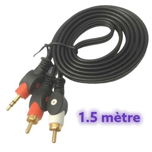 Generic Câble Audio 3.5mm vers 2-R.C.A 1.5 mètre à prix pas cher
