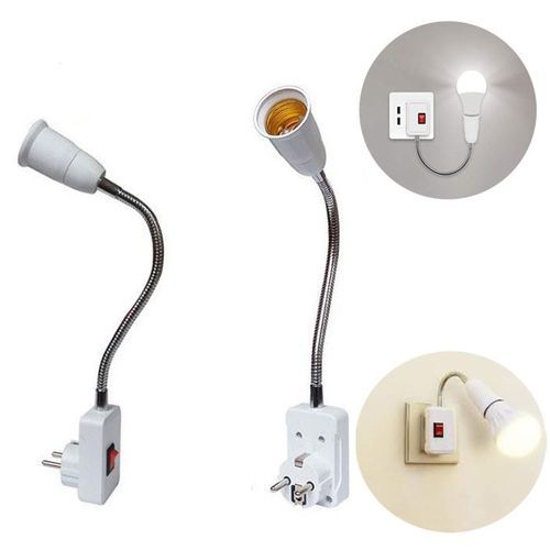 Generic Adaptateur de lampe murale flexible en acier inoxydable  interrupteur de prise à prix pas cher