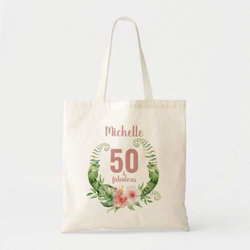 product_image_name-Generic-Tote bag 50 and fabulous pale pink personal birthday Unique, haute qualité-1