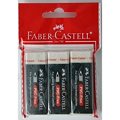 Faber castell 3 Gommes PVC-FREE avec fourreau,Gommage Doux,rapide,Sans  taches,Papier & calque à prix pas cher