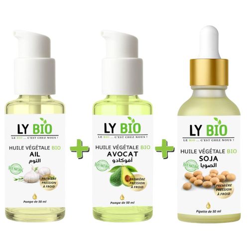 product_image_name-LY BIO-PACK HUILE AIL 50ML - POMPE + HUILE AVOCAT 50ml - POMPE + HUILE SOJA 50ML - PIPETTE-1