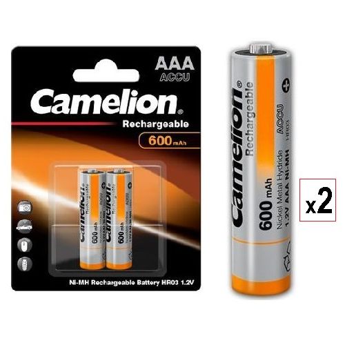 Camelion 2 Piles AAA 600 mAh Batterie Rechargeable // Blister 2 Unités à  prix pas cher