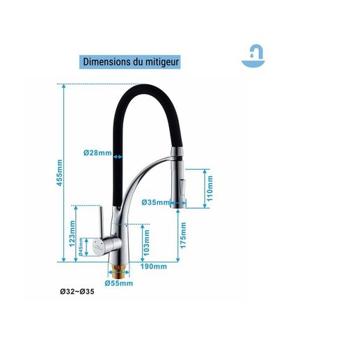 Mondo Idea Aérateur, Brise-jet pour robinet cuisine double jet