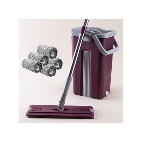 product_image_name-Generic-ممسحة أرضيات من الألياف الدقيقة ، ممسحة + دلو + 5 قطع غيار-3