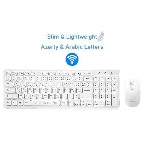 Kit clavier et souris sans fil ergonomique