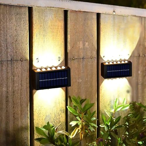 product_image_name-Generic-Applique murale solaire LED extérieure, 12 LED, Lumière vers le haut et vers le bas, étanche IP65 pour jardin et terrasse-2