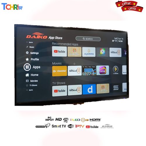 Daiko Daiko 32&quot; - Smart TV - Récepteur intégré - TNT 3HDMI 2USB HD LED32M6296DK - Noir