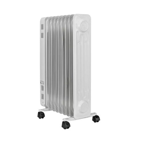 STAYWARM - Radiateur à Huile 9 Ailettes 2000 W - Thermostat Variable - 3 Réglages De Chaleur (800/1200/2000W) - Protection Contre Le Gel - Gris