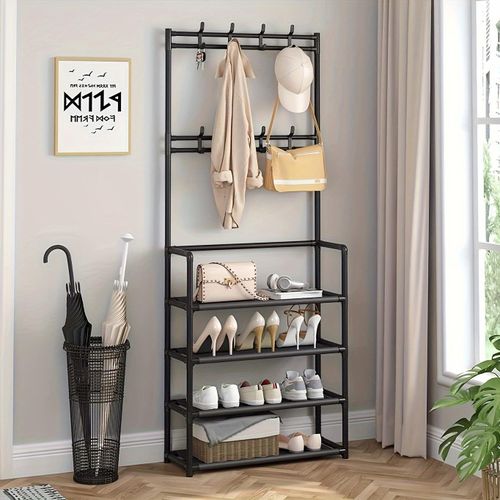 product_image_name-Generic-علاقة معاطف حديثة مع تخزين بـ 4 رفوف – تصميم أنيق & توفير للمساحة-5